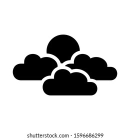 partly cloudy icon isolated sign symbol vector illustration - high quality black style vector icons
