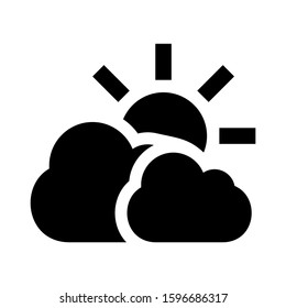 partly cloudy icon isolated sign symbol vector illustration - high quality black style vector icons
