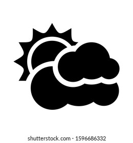 partly cloudy icon isolated sign symbol vector illustration - high quality black style vector icons

