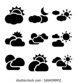 partly cloudy icon isolated sign symbol vector illustration - Collection of high quality black style vector icons
