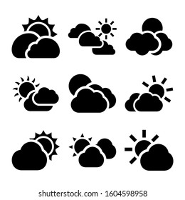 partly cloudy icon isolated sign symbol vector illustration - Collection of high quality black style vector icons
