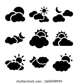 partly cloudy icon isolated sign symbol vector illustration - Collection of high quality black style vector icons
