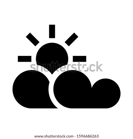 partly cloudy icon isolated sign symbol vector illustration - high quality black style vector icons
