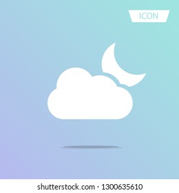 Partly cloudy icon. moon icon. Weather forecast icon. Vector illustration