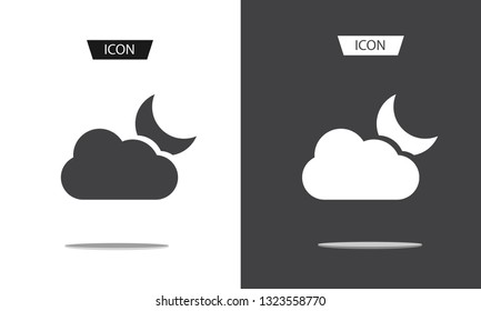 Partly cloudy icon. moon icon. Weather forecast icon. Vector illustration