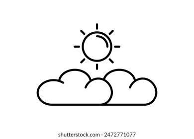 Partly cloudy icon. icon related to weather. suitable for web site, app, user interfaces, printable etc. line icon style. simple vector design editable