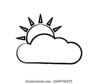 Partly cloudy icon with sun behind cloud.