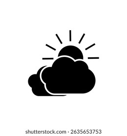 partly cloudy icon vector on white background