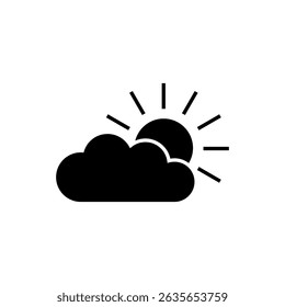 partly cloudy icon vector on white background