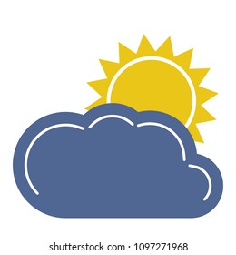 Partly cloudy icon. Weather forecast icon. Vector illustration