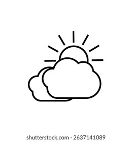 partly cloudy line icon vector on white background