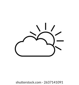 partly cloudy line icon vector on white background