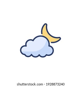 Partly Cloudy Night icon in vector. Logotype