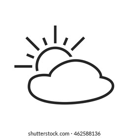 Partly cloudy. Sunny intervals. Day. Weather forecast icon. Editable element. Creative item. Flat design graphic. Part of series of various symbols and signs for climate changes diagnostic. Vector