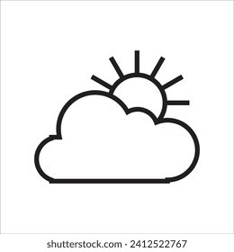 partly cloudy vector icon line template