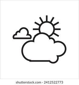 partly cloudy vector icon line template