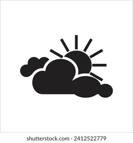 partly cloudy vector icon line template