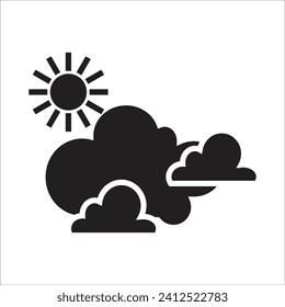partly cloudy vector icon line template