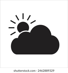 partly cloudy vector icon line template