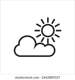 partly cloudy vector icon line template