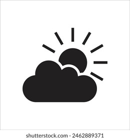 partly cloudy vector icon line template