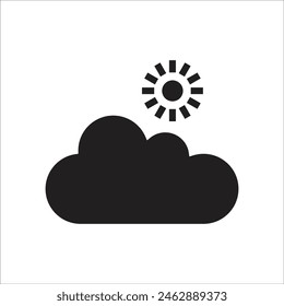 partly cloudy vector icon line template