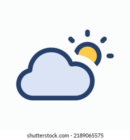 Teilweise wolkiger Vektorgrafik - Wettersymbol - Vektorgrafik