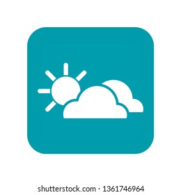 Partly cloudy weather. Weather forecast. Flat icon or sign. Illustration