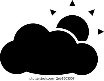 Clima parcialmente nublado Pronóstico del tiempo Icon Ilustración vectorial