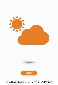 Partly cloudy weather icon vector illustration EPS10