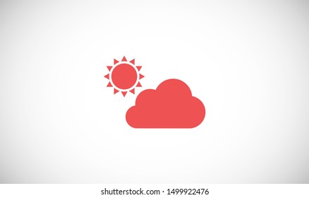 Partly cloudy weather icon vector illustration EPS10