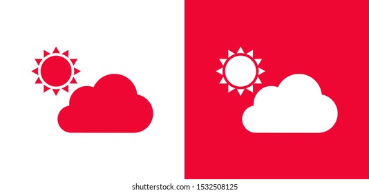 Partly cloudy weather icon vector illustration EPS10