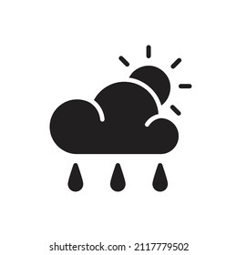 Partly Rain Filled Icon Vector Illustration