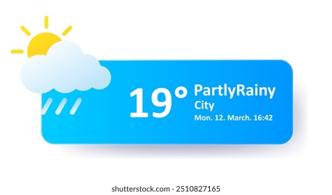 Parcialmente chuvoso 19 graus Celsius previsão do tempo, data, cidade localização. Nublado, relâmpago, trovoada, chuva forte, nublado, frio, velocidade do vento, ar, precipitação, temperatura, Fahrenheit, UV sinótico