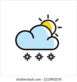 Partly Snowfall Icon Vector Illustration