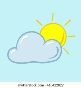 partly sunny vector icon