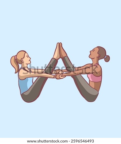 Partner boat pose. This yoga pose looks like a paper boat and functions to strengthen the thigh muscles and arm muscles.