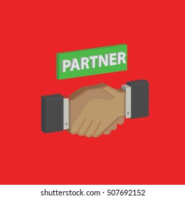Partner design on red background,clean vector
