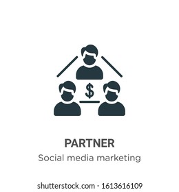 Partner glyph icon vector on white background. Flat vector partner icon symbol sign from modern social media marketing collection for mobile concept and web apps design.