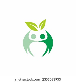 Grünes Blatt-Bio-Logo des Partners, Vektorgrafik

