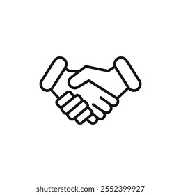 Partner icon black and white vector outline sign