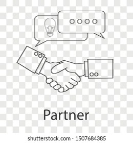 Partner icon concept on transparency background. Business idea concept. Line vector illustration use for your web page. 