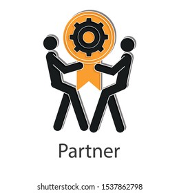 Partner  icon on white background. Creative idea design use for your project. Line vector illustration  for presentation, mobile app, web page.