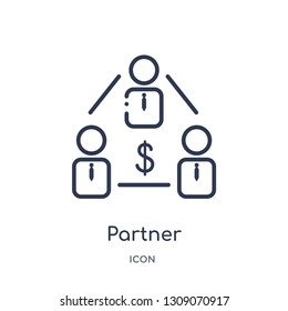 partner icon from social media marketing outline collection. Thin line partner icon isolated on white background.
