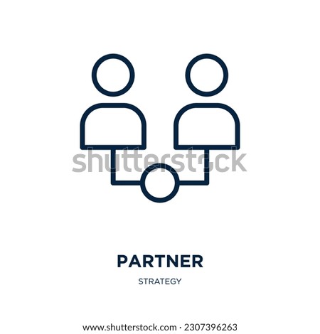 partner icon from strategy collection. Thin linear partner, connection, hand outline icon isolated on white background. Line vector partner sign, symbol for web and mobile