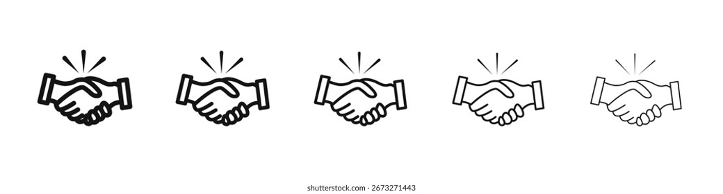 Signo de ilustración de conjunto de esquema de Vector de icono de socio