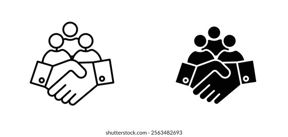 Partner icons in outline and fill. vector illustration for ui.