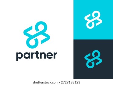 Projeto do logotipo do trabalho do parceiro. conceito do vetor do ícone do trabalho criativo simples