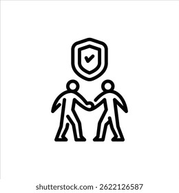 ícone do outline de fidelidade do parceiro. figura ilustração da arte da linha de handshake.