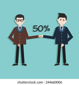Partner management,Human resource,Businessman design,clean vector